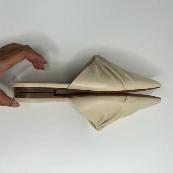 Vince Hedi Pointed Toe Mules Cream Size 8.5 - Picture 7 of 12